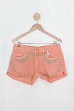 Shorts feminino laranja com Bordado mandi