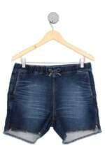 shorts jeans feminino azul com cós com elástico