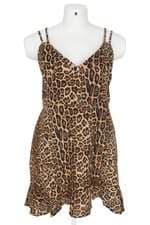 vestido hot pink feminino animal print com forro