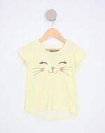 blusa renner kids amarela listrada com silk