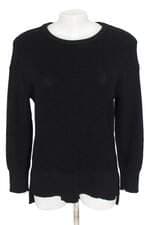 blusa le lis blanc feminina tricot preta com fenda