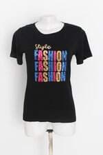 t-shirt feminina estampada com paetê