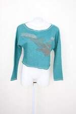 Blusa de moletom Infantil verde mesclado com hotflix oufashion 