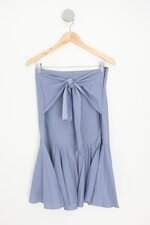 saia atelier linah feminina azul com faixa na cintura