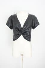 cropped aqua feminino preto com torção