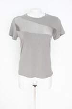 blusa lits feminina cinza com bordado e recortes