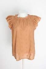 blusa universal thread feminina marrom com bordado