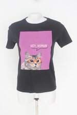 camiseta feminina preta com silk