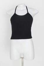blusa cropped frente única feminina preta