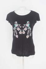 blusa marisa ribeiro feminina preta com silk
