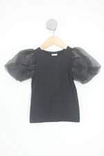 blusa zara kids preta com recortes