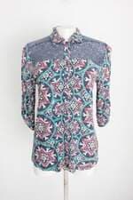 camisa ervadoce feminina estampada com recortes