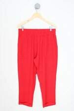 calça de tecido Mixed feminina vermelha com elástico no cós