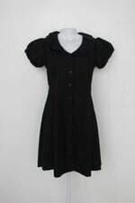 Vestido feminina preto com manga bufabr