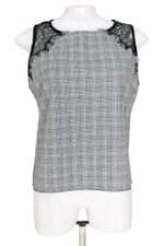 blusa Zara feminina xadrez com renda