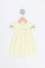 vestido upiuli kids amarelo com faixa na cintura e forro