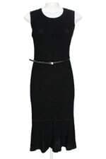 vestido Calvin Klein feminino preto com cinto e forro