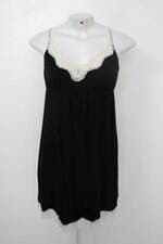 Camisola loungerie feminina preta com renda