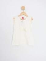 blusa tricae kids off white com aplique