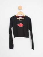 blusa cropped renner kids preta com bordado