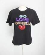 camiseta Tig Por Renata Figueiredo feminina preta com paetê