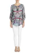 blusa tigresse feminina estampada com barra mullet