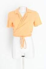 blusa cropped riachuelo feminina transpassada laranja