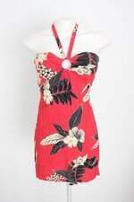 vestido my place feminino vermellho estampado