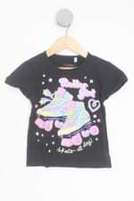 camiseta C&A kids preta com silk