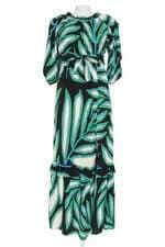 vestido pietra feminino estampado com fenda e recortes