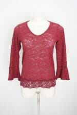 blusa costume feminina vermelha com renda