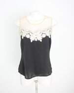 blusa regata feminina preta com bordado