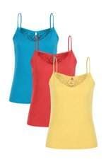Kit 3 Regatas Femininas B Young Canelada com Renda