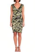 vestido gregory feminino estampado com sobreposição