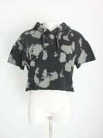 blusa cropped john john feminina bicolor com capuz