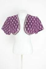 bolero feminino roxo com bordado
