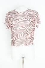 blusa cropped C&A feminino estampado com transparência