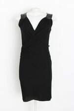 vestido avanzzo feminino preto com drapeado