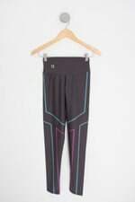 calça legging lado fit feminina cinza com recortes