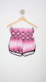 shorts de academia vestem feminino rosa estampado