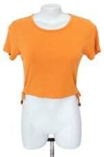 cropped flammo feminino amarelo com franzido