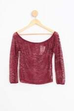 blusa juvenil vermelha com transparência