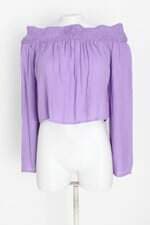 blusa amaro feminina roxa com franzido