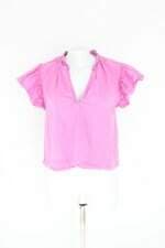 blusa amaro feminina rosa com bordado e drapeado