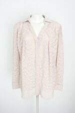 camisa sacada feminina bege com transparência