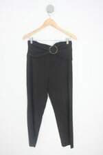 calça de tecido renner feminina preta com cinto