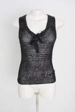 regata french  feminina preta com aplique e paetê