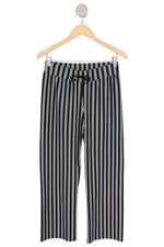 calça de tecido feminina listrada