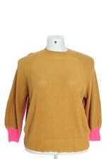 suéter Shoulder feminino marrom com recortes