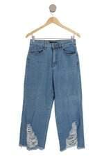 Calça Jeans Destroyed Nxo Feminina Azul